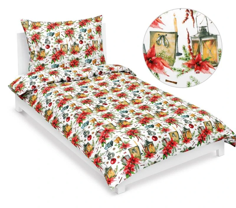 Dětské vánoční povlečení Bellatex Vánoce hvězda 140x200 + 70x90 cm