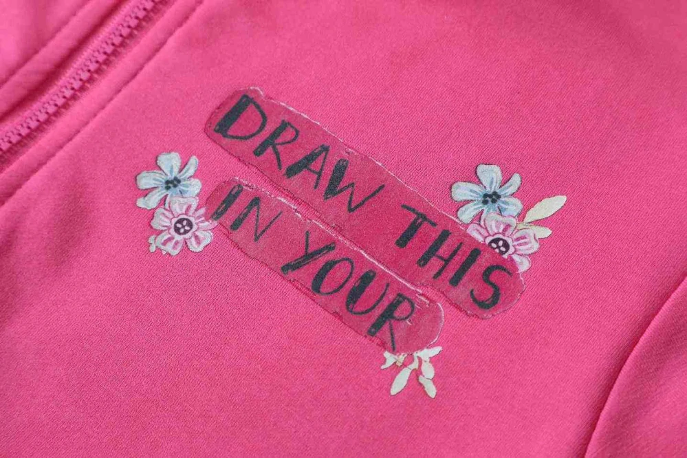 Dívčí mikina Kugo WK1210 se stojáčkem na zip tmavě růžová