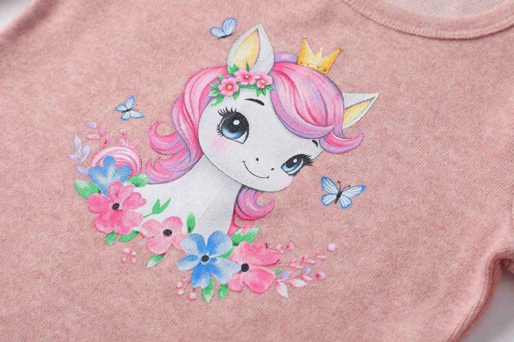 Dívčí tričko dlouhý rukáv Kugo WL0941 světlejší růžové