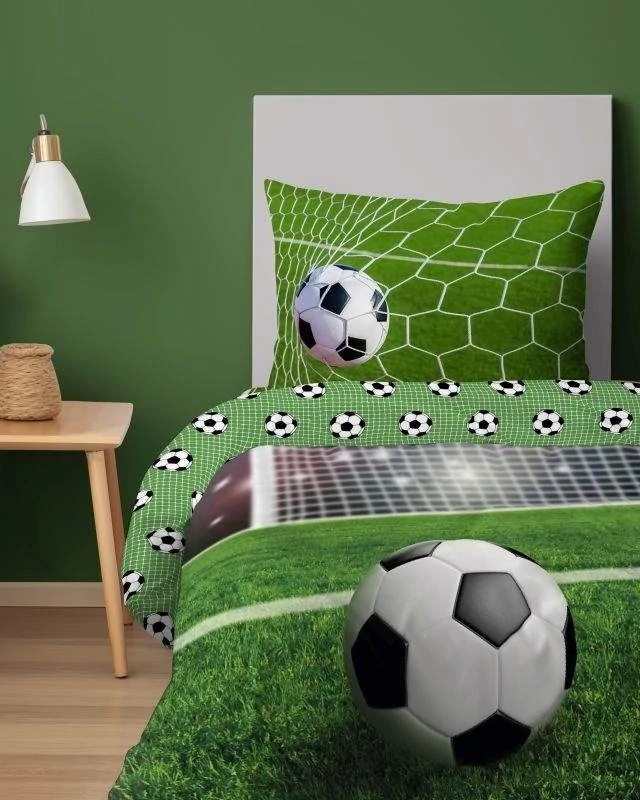 Bavlněné povlečení Fotbal přímý kop 140x200 + 70x80 cm