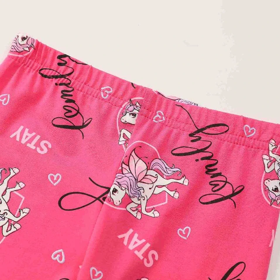 Dívčí legíny Kugo FL6738 růžové s jednorožci