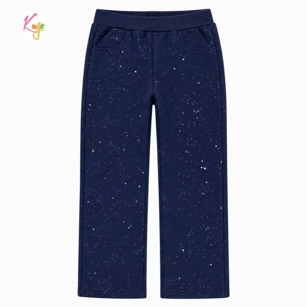 Stylové teplé tepláky pro dívky Kugo WL0969 tm. modré