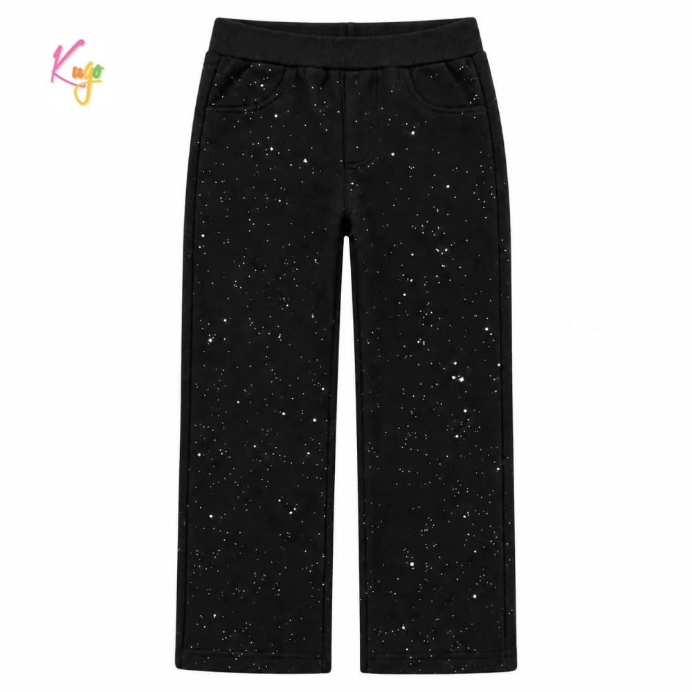 Stylové teplé tepláky pro dívky Kugo WL0969 černé