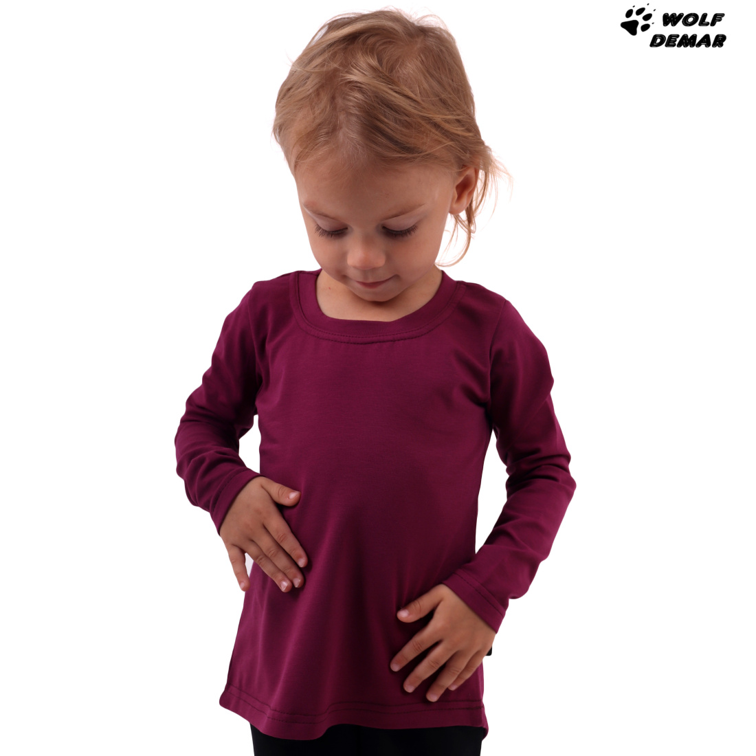 Dívčí tunika JOŽÁNEK dlouhý rukáv cyklámen