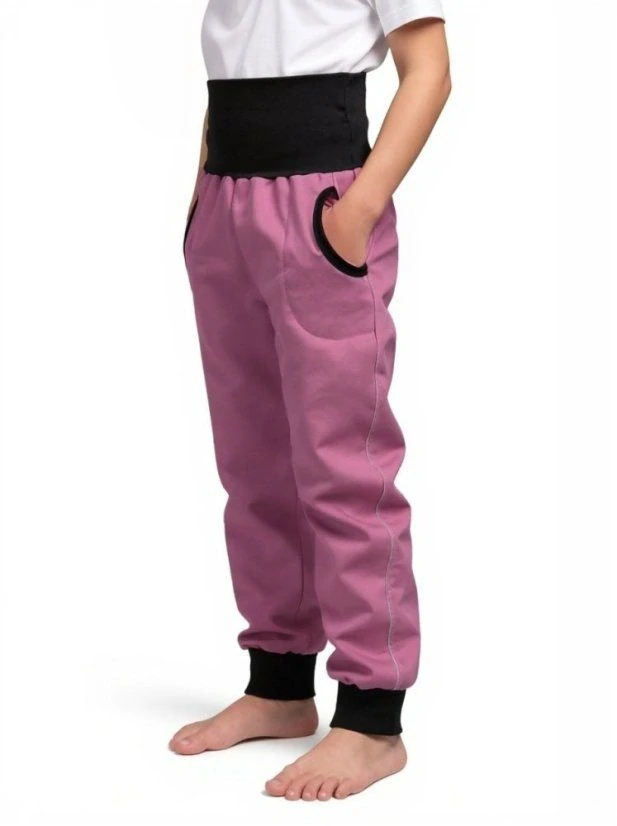 JOŽÁNEK Dětské softshellové kalhoty, růžové