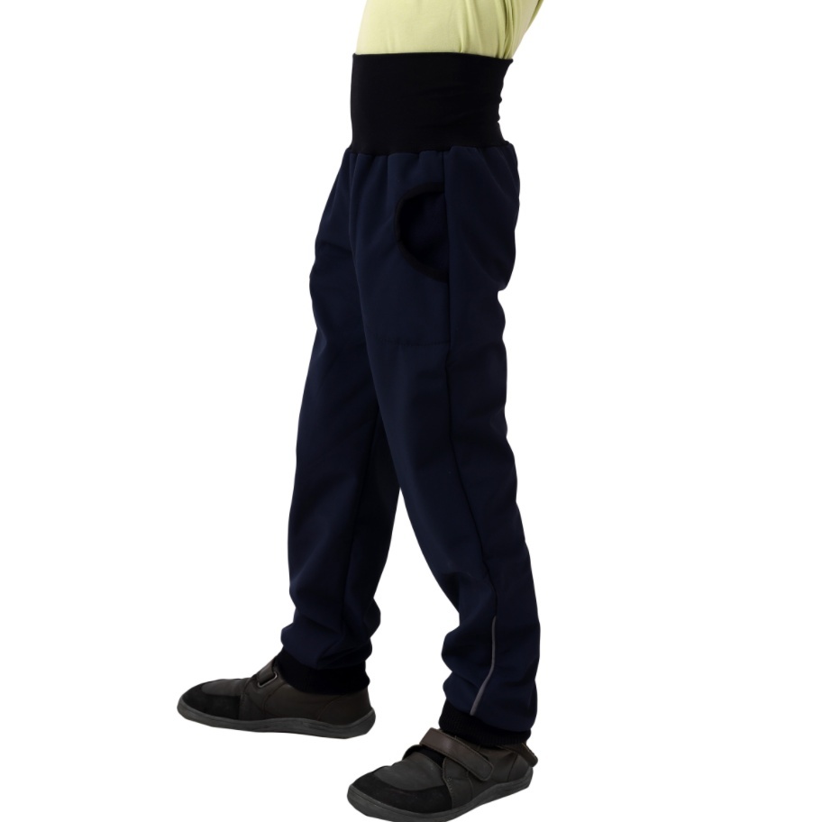 JOŽÁNEK Dětské softshellové kalhoty, tmavě modré