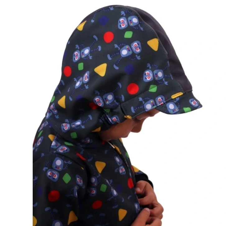 Dětská softshellová bunda s fleecem JOŽÁNEK roboti