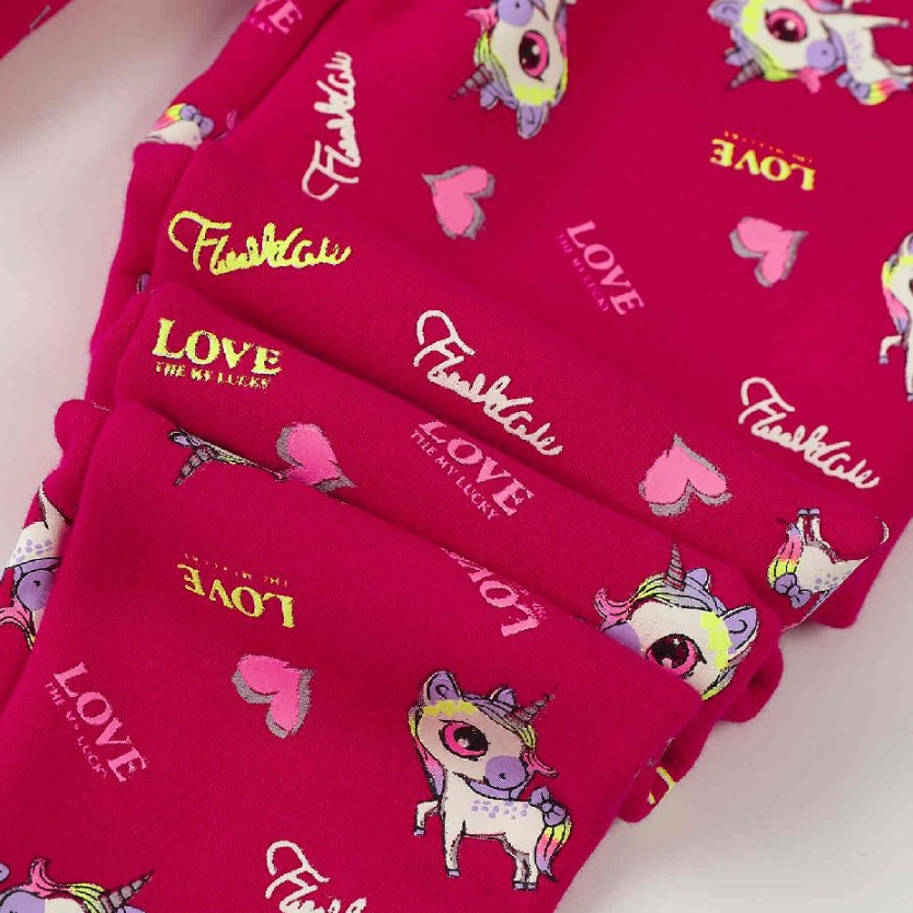 Dívčí zateplené legíny KUGO YL8732, růžové