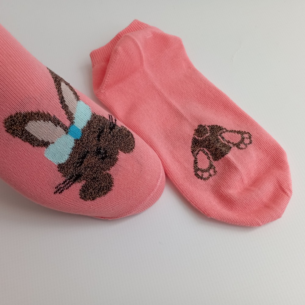 TREPON Dívčí kotníkové ponožky Bunny, lososové