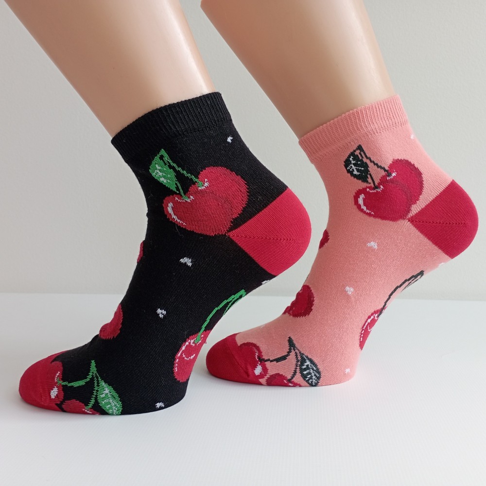 TREPON Dámské kotníkové ponožky Třešně, lososové