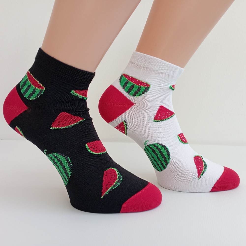 TREPON Dámské kotníkové ponožky Meloun, černé