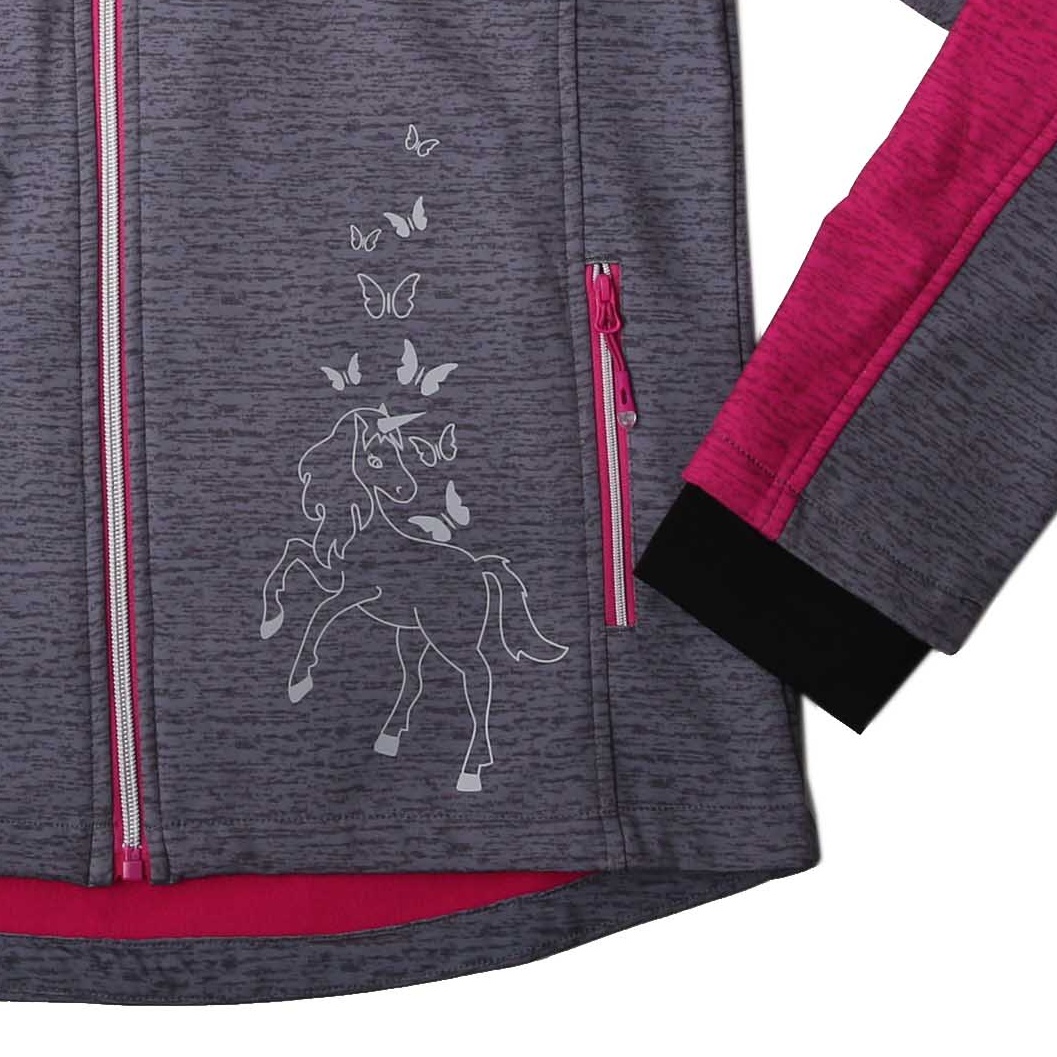 Dívčí softshellová bunda zateplená Wolf B2267, šedá s růžovou
