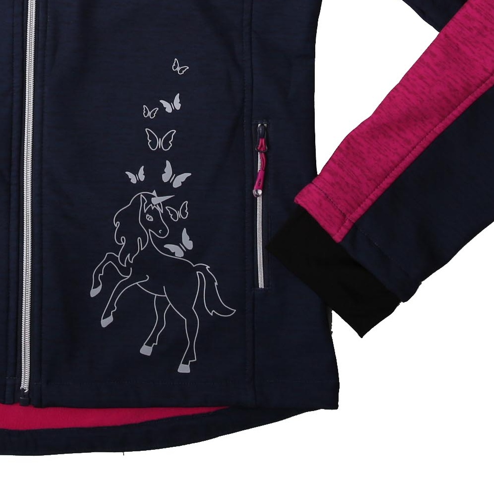 Dívčí softshellová bunda zateplená Wolf B2267, modrá s růžovou