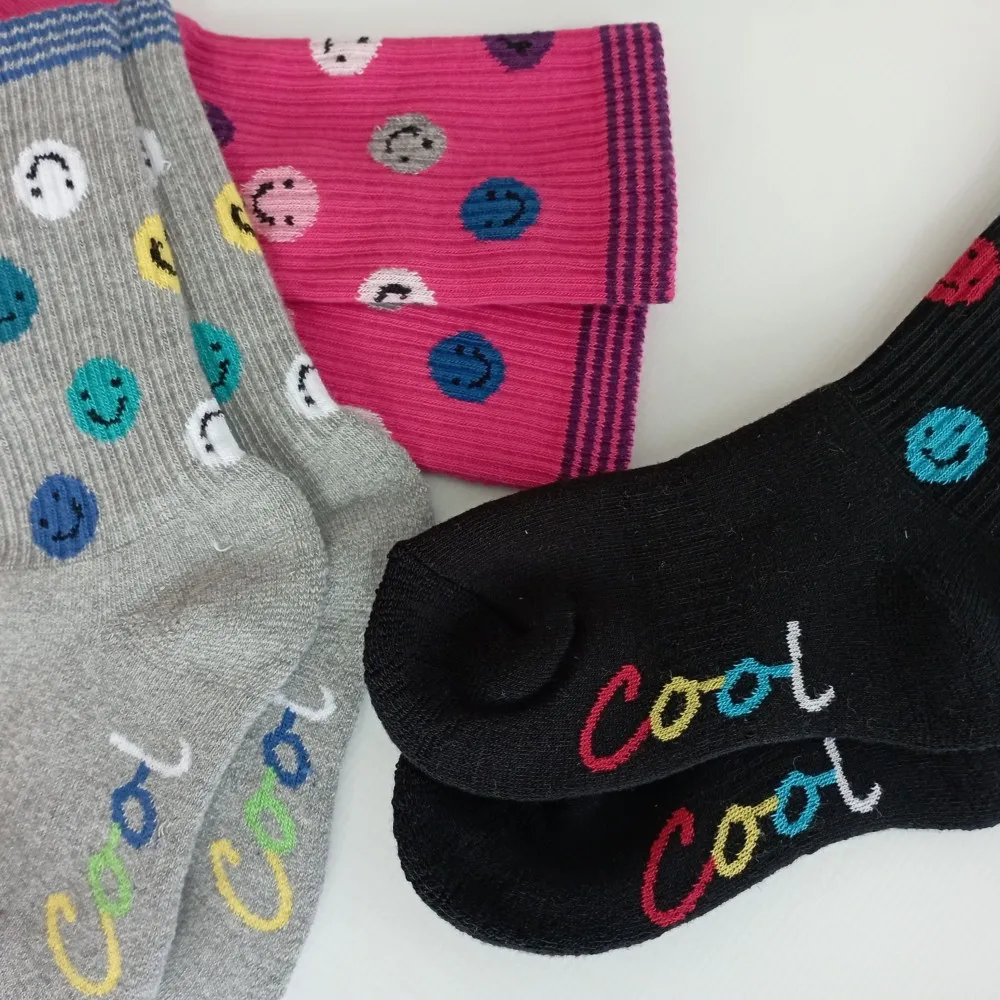 Dětské sportovní froté ponožky Trepon Smajlík, růžové