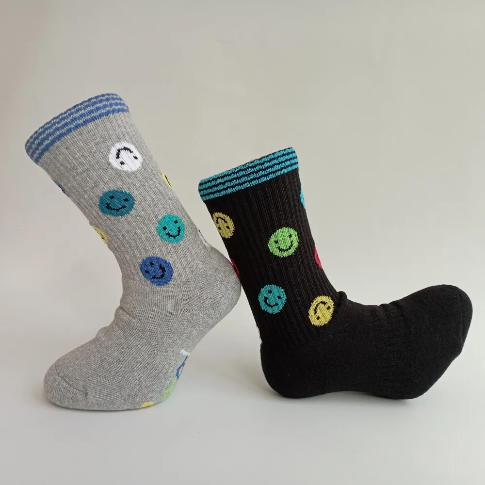 Dětské sportovní froté ponožky Trepon Smajlík, černé