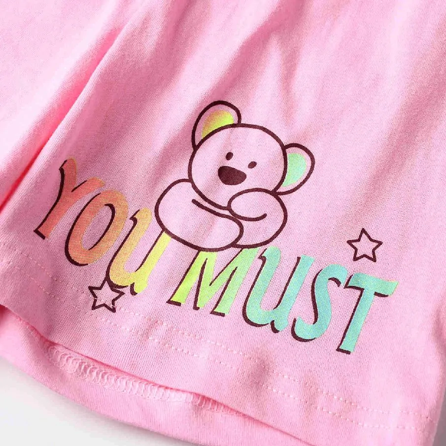 Dívčí letní pyžamo Kugo WP0898, lososové