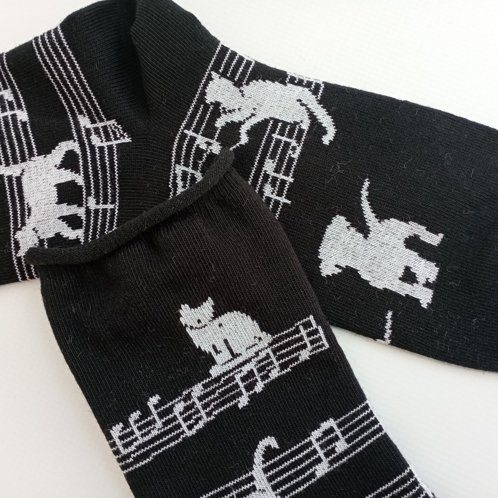 Dámské ponožky s ruličkovým lemem Trepon Mozart, černé