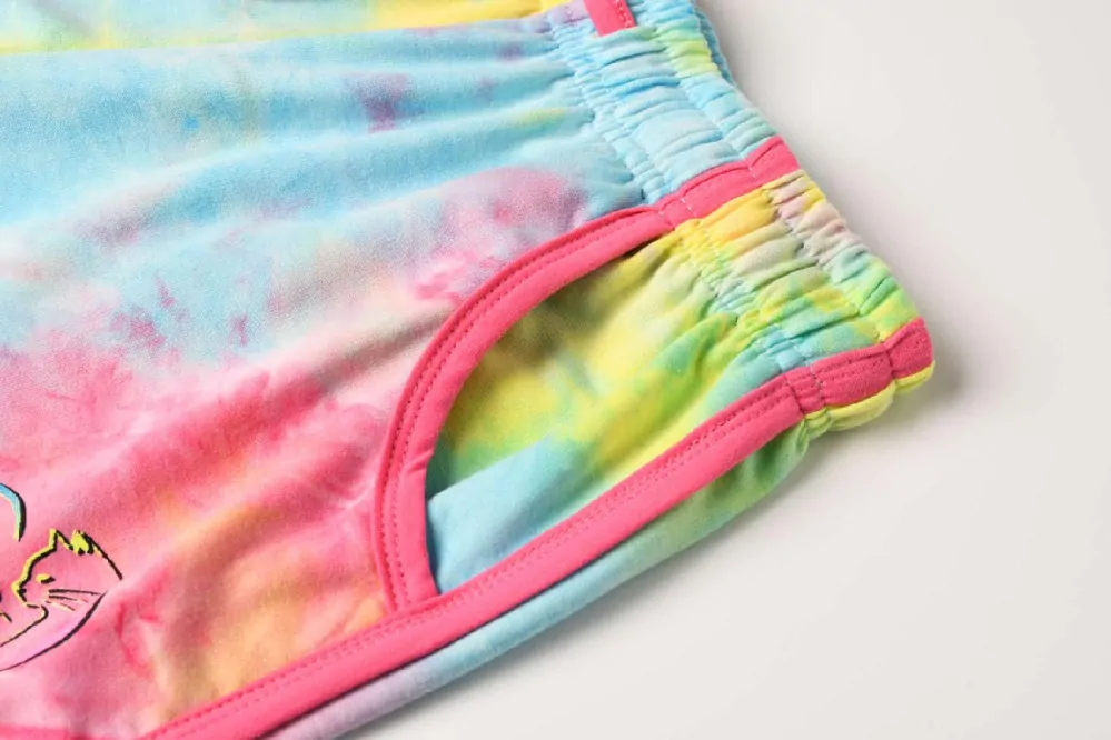 Dámské kraťasy Kugo HS9290 multicolor / žlutý lem