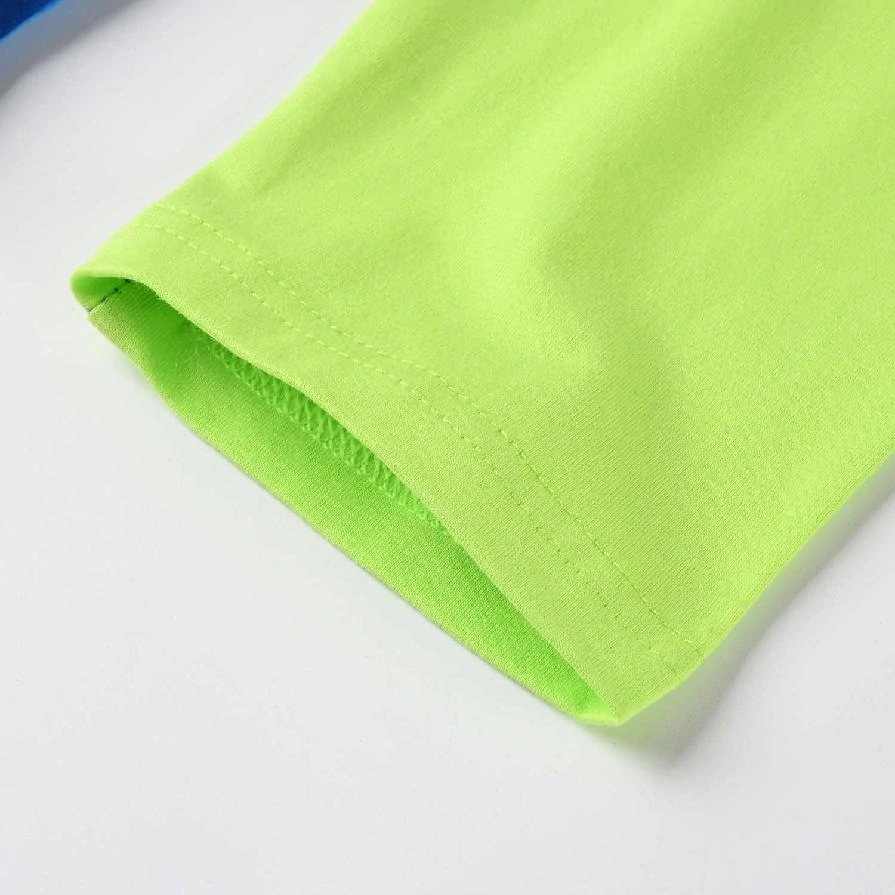 Chlapecké tričko dl.r. Kugo HC0722 modré - zelené rukávy