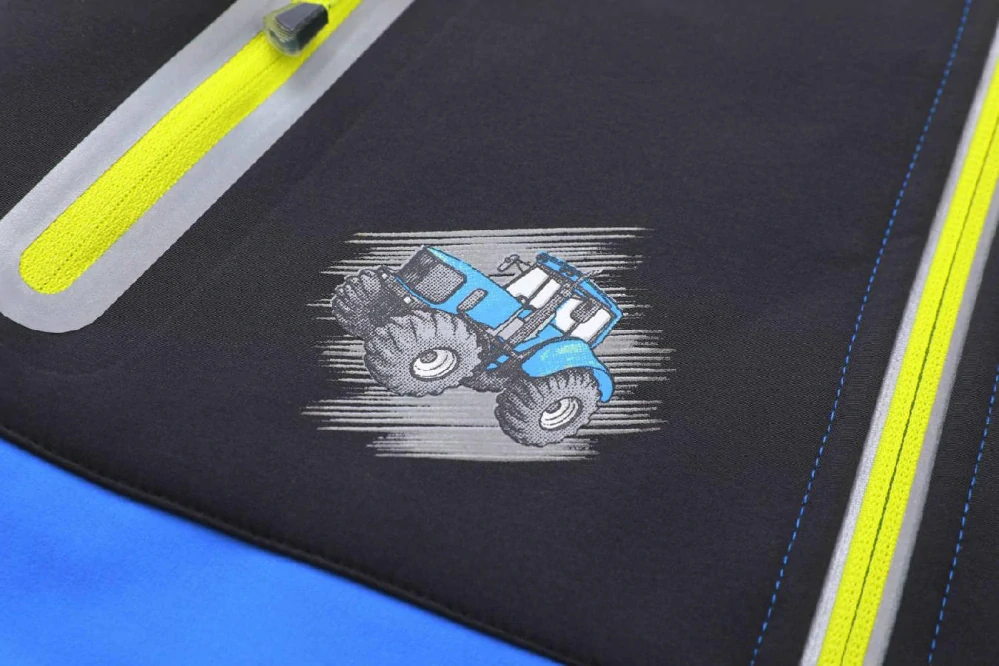 Chlapecká softshellová bunda zateplená Kugo HK5603 modrá / černá