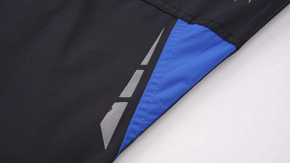 Dětské šusťákové kalhoty zateplené Kugo DK8235 černošedé / modrý zip