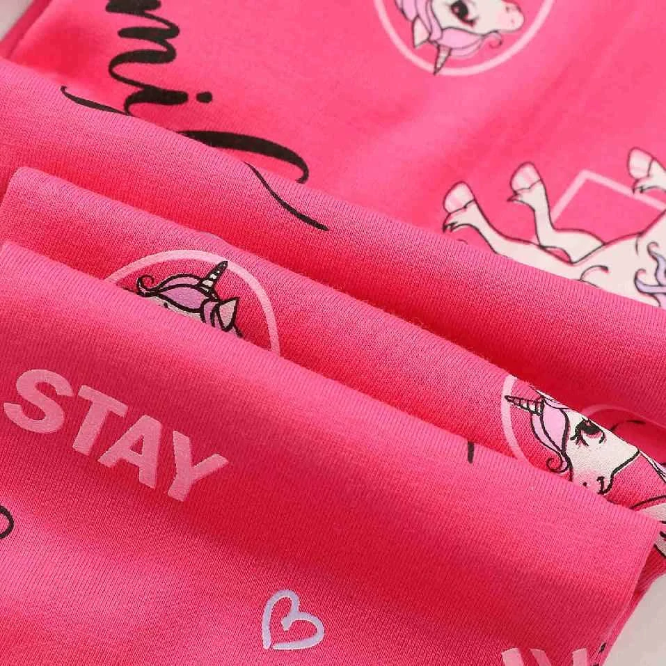 Dívčí legíny Kugo FL6738 růžové s jednorožci