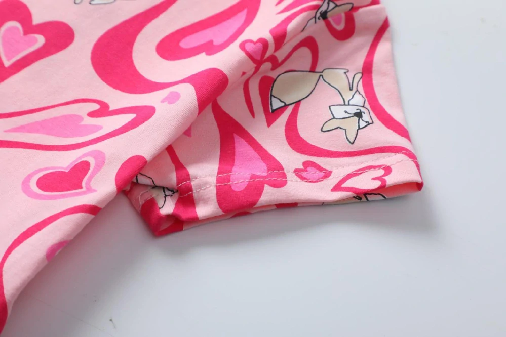 Dívčí šaty krátký rukáv Kugo DS9398 růžové s liškou