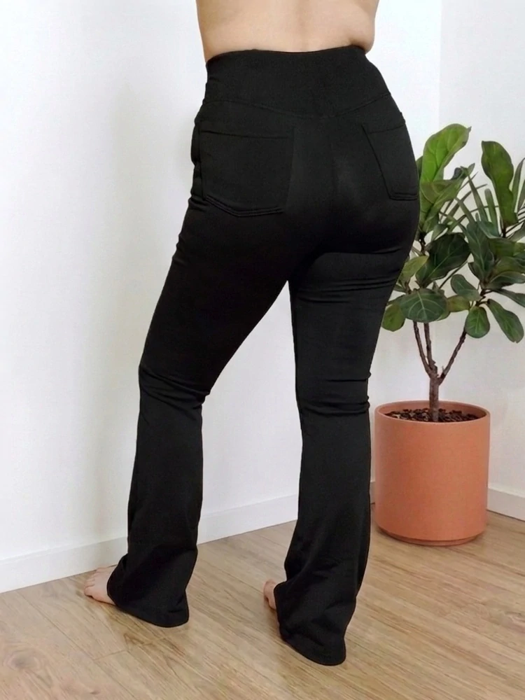 Dámské legíny do zvonu Elevek Mia černé