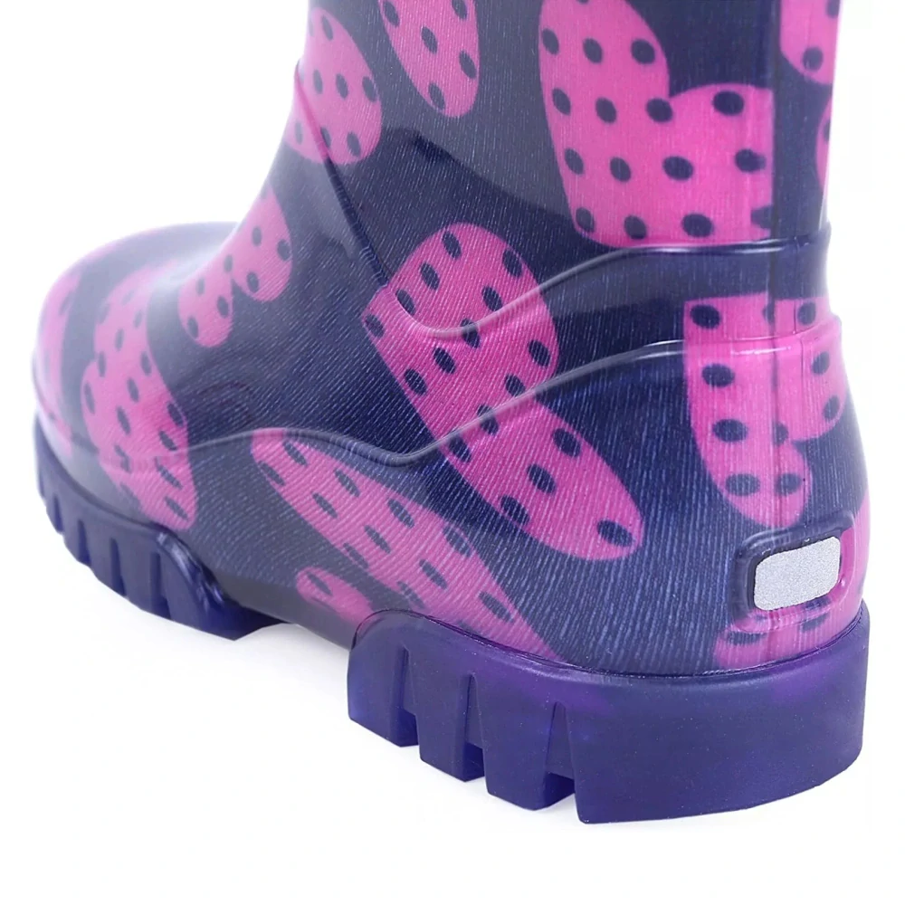 Dětské zateplené holinky Demar Twister Lux Print V srdce puntík