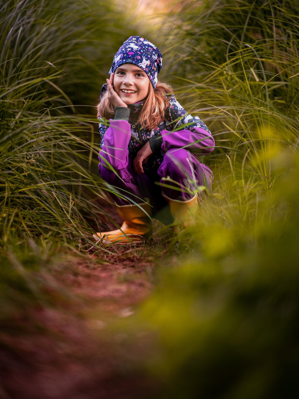 UNUO Dětská fleecová čepice Homeless, jednorožci