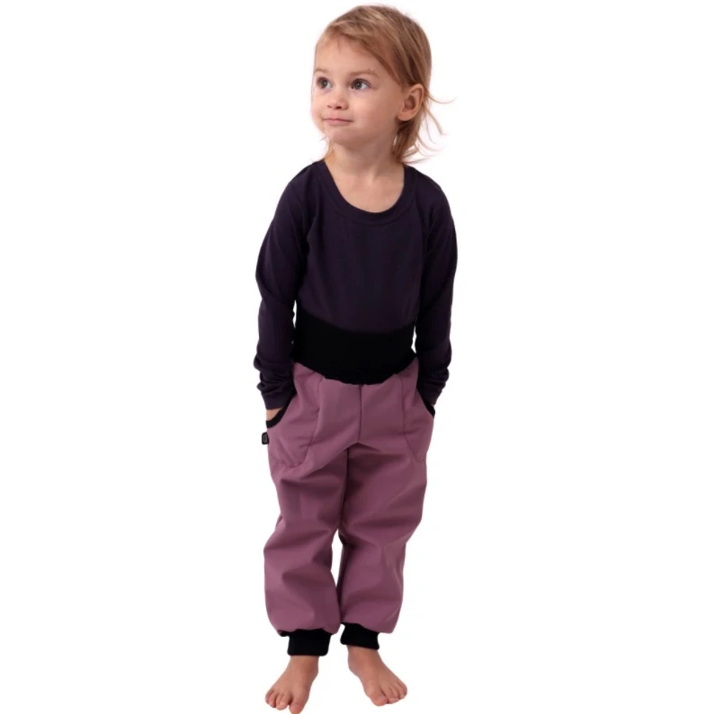 JOŽÁNEK Dětské softshellové kalhoty, růžové