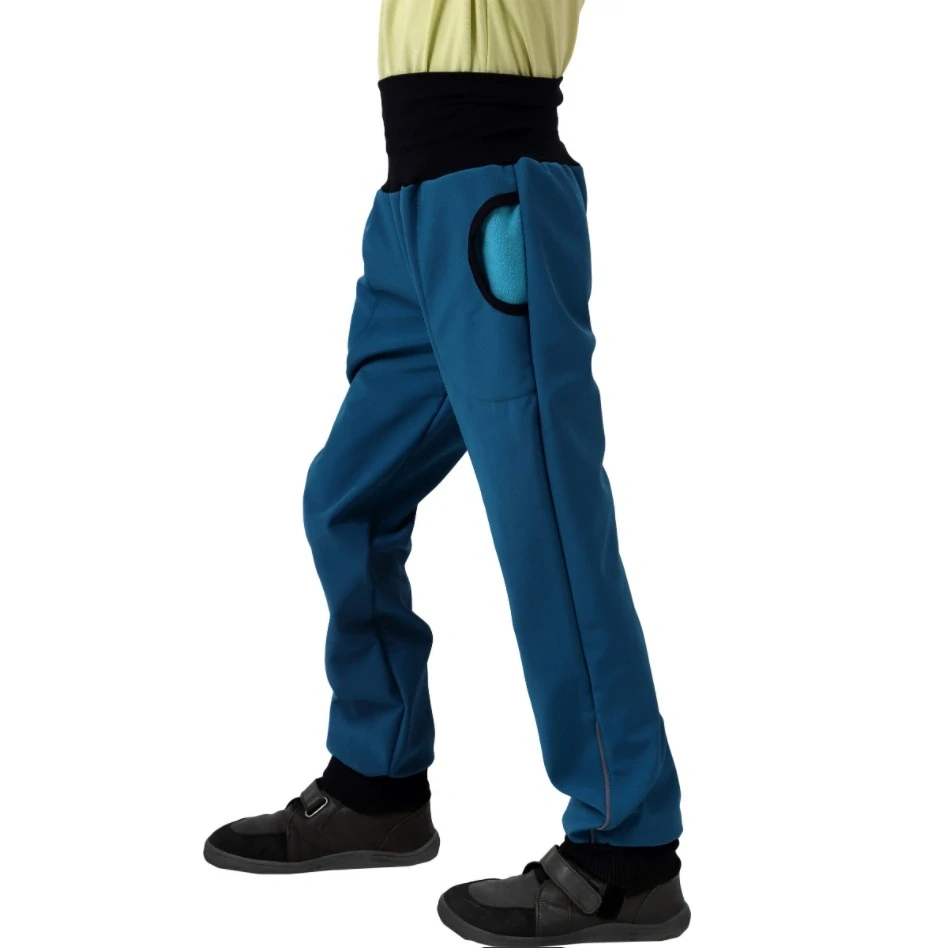 JOŽÁNEK Dětské softshellové kalhoty, petrolejové