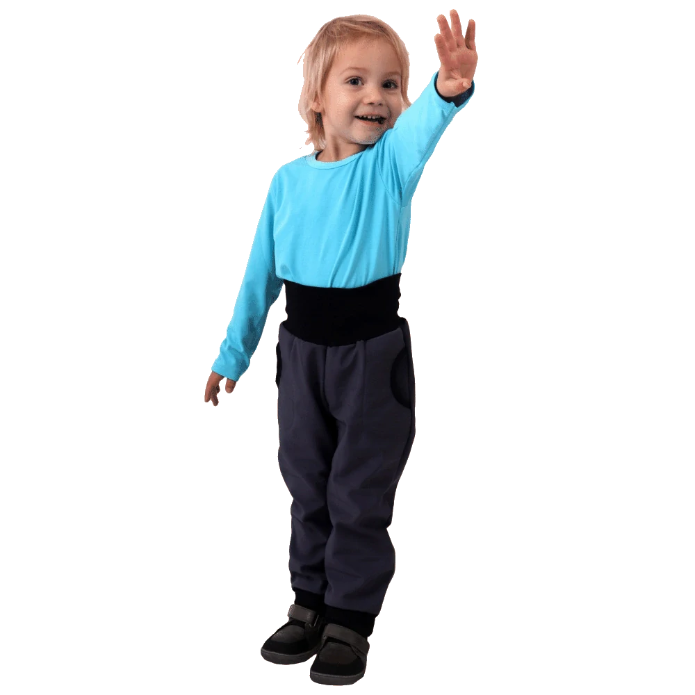 JOŽÁNEK Dětské softshellové kalhoty, antracitové