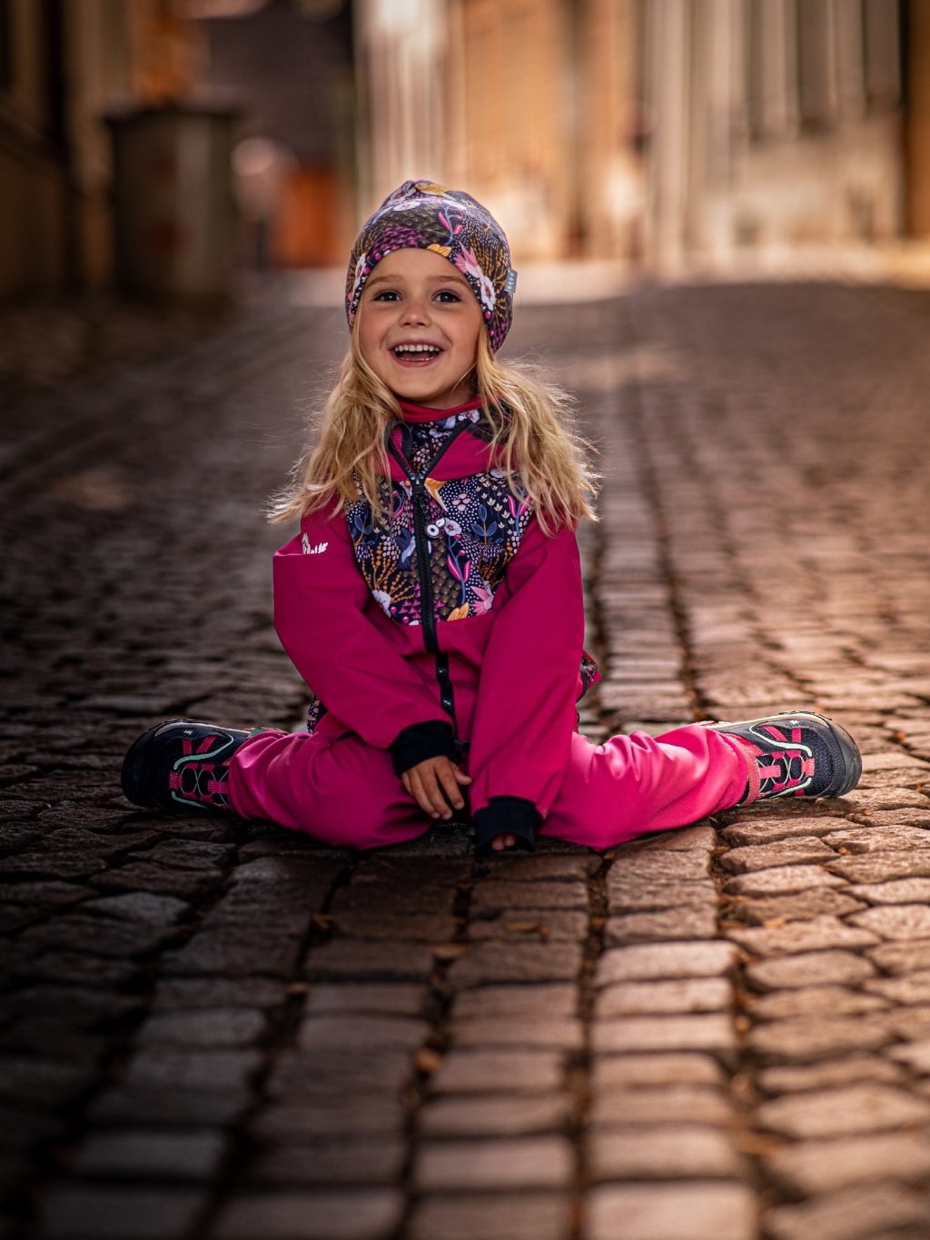 UNUO Batolecí softshellové kalhoty s fleecem Basic, fuchsiová