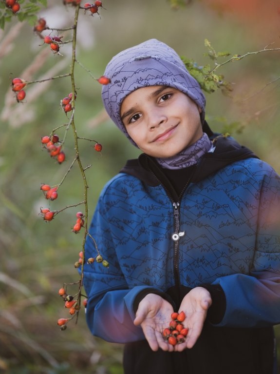 UNUO Dětská fleecová čepice Sport, hory