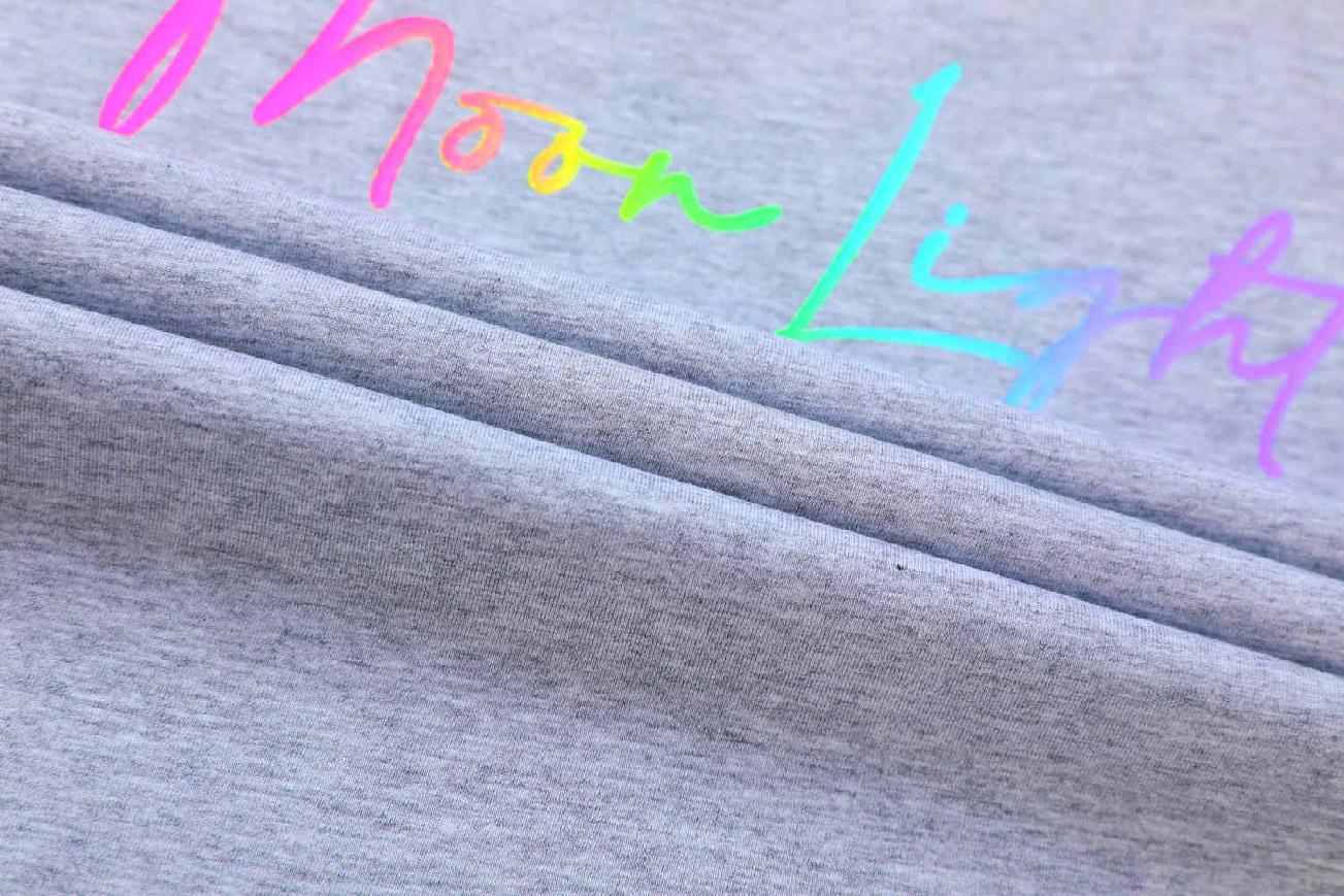 Dívčí tričko kr.r. KUGO KC2307, šedý melír