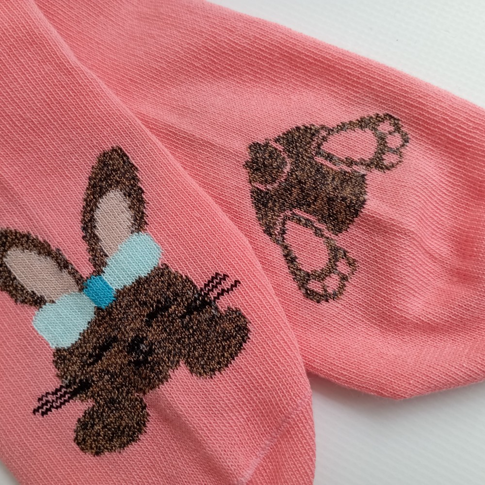 TREPON Dívčí kotníkové ponožky Bunny, lososové