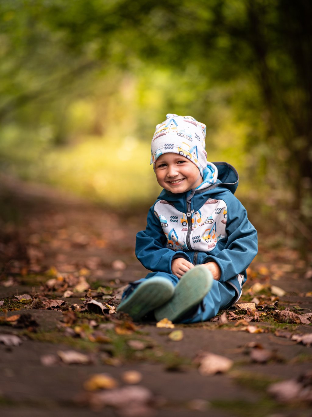 UNUO Dětská fleecová čepice Homeless, bagry
