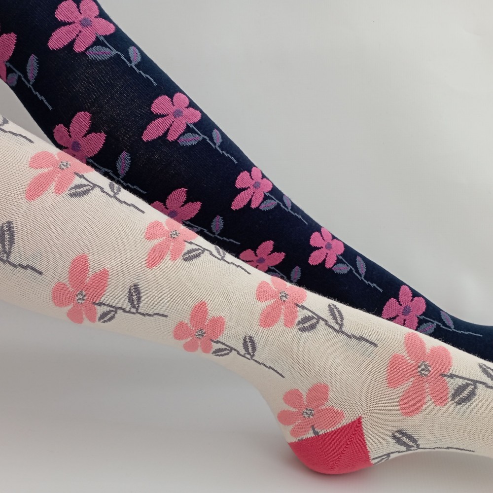 Dívčí punčocháče TREPON Sasanky, smetanové