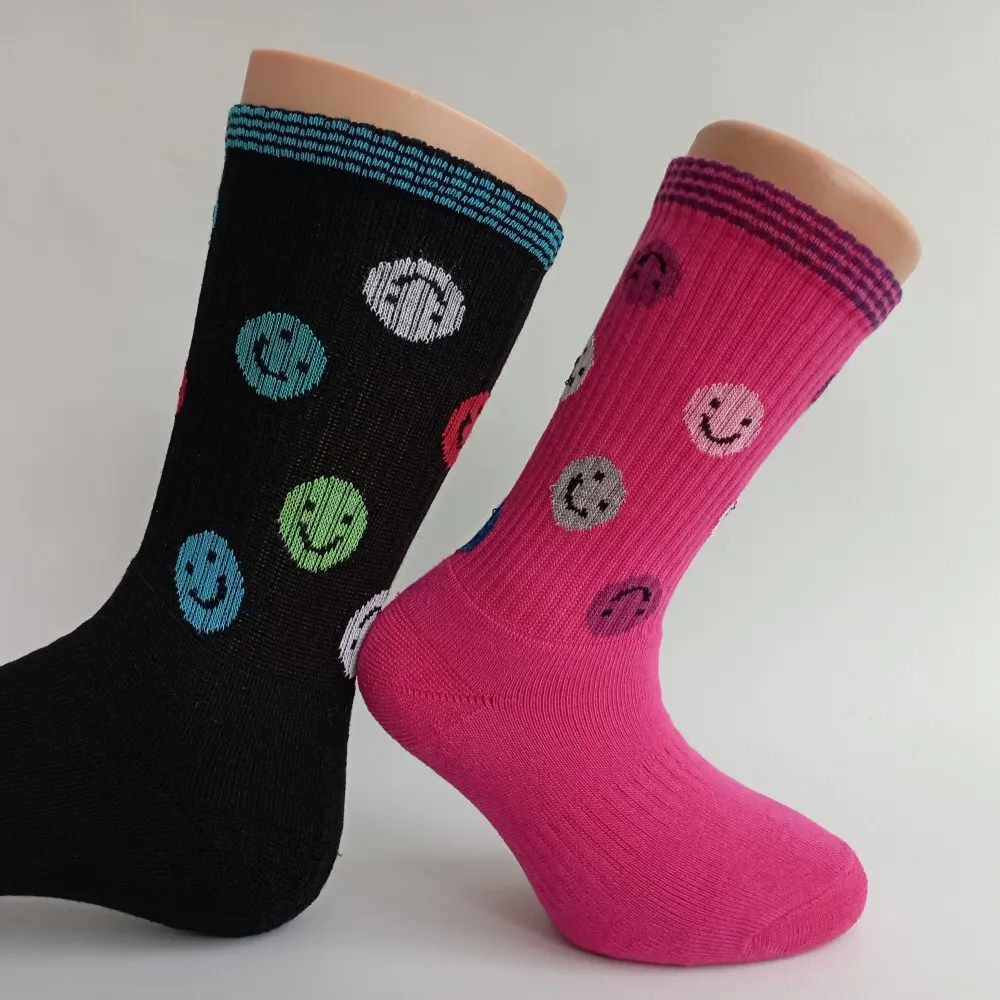 Dětské sportovní froté ponožky Trepon Smajlík, růžové