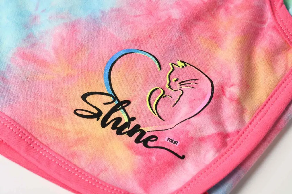 Dámské kraťasy Kugo HS9290 multicolor / žlutý lem