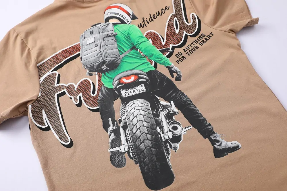 Chlapecké tričko kr.r. Kugo FB3814 tmavě béžové