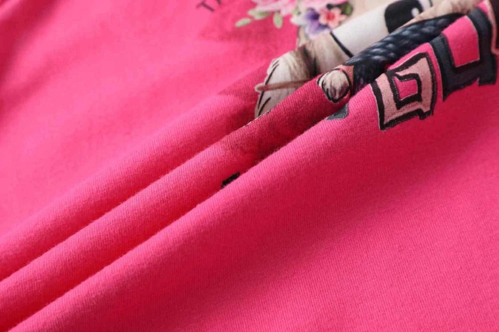 Dívčí tričko dlouhý rukáv Kugo WK1214 tmavě růžové