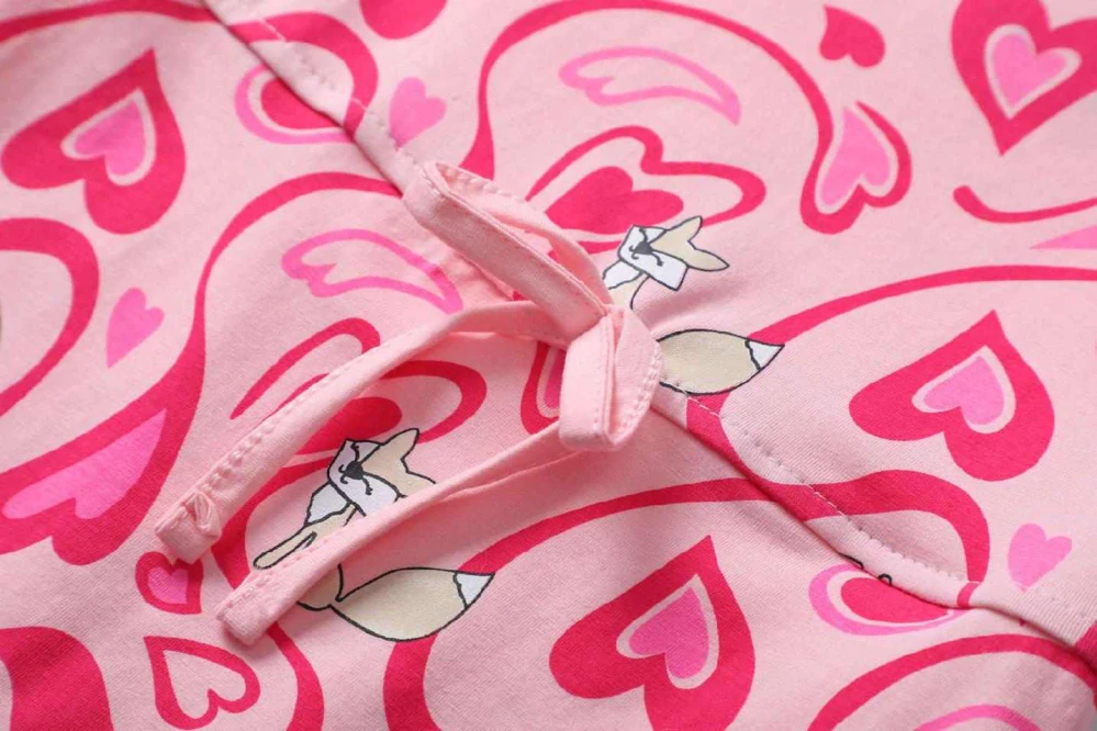 Dívčí šaty krátký rukáv Kugo DS9398 růžové s liškou