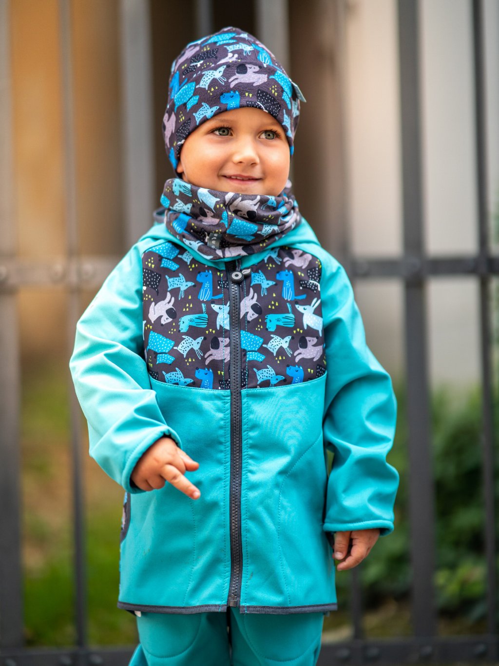 UNUO Dětská fleecová čepice Homeless, pejsci