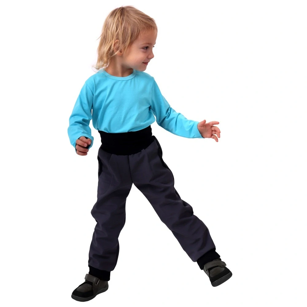 JOŽÁNEK Dětské softshellové kalhoty, antracitové