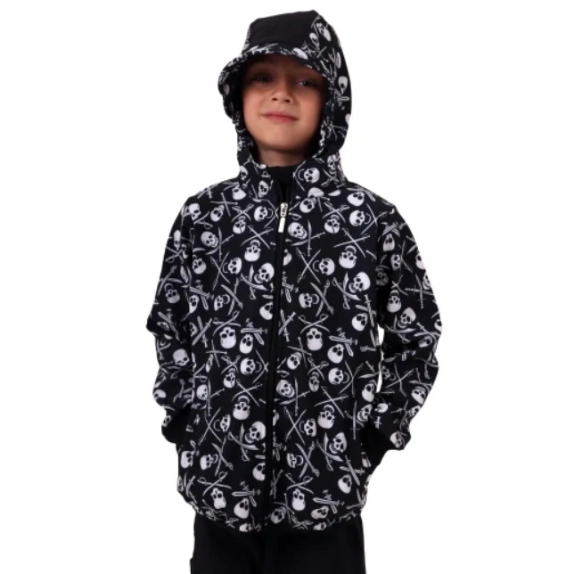 Dětská softshellová bunda s fleecem JOŽÁNEK pirátské lebky