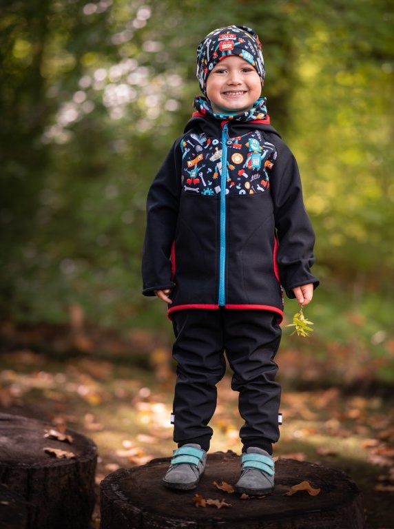 UNUO Dětská fleecová čepice Homeless, roboti