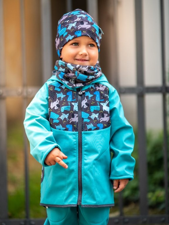 UNUO Dětská fleecová čepice Sport, pejsci