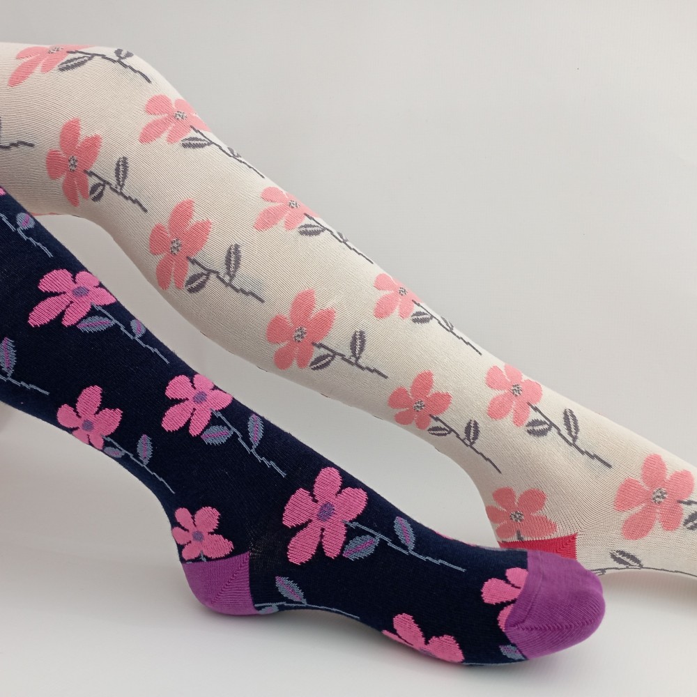 Dívčí punčocháče TREPON Sasanky, smetanové